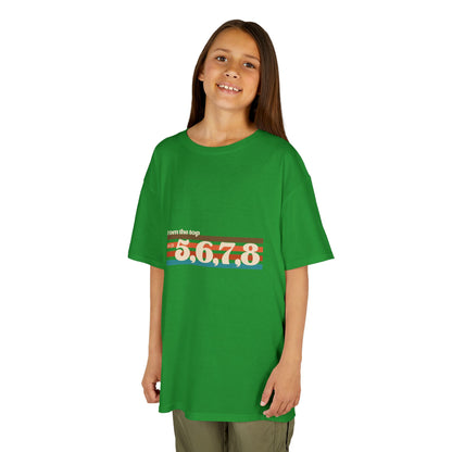 “From the Top and 5, 6, 7, 8” Youth Short Sleeve Tee – Retro Graphic Dance Shirt for Kids and Young Performers