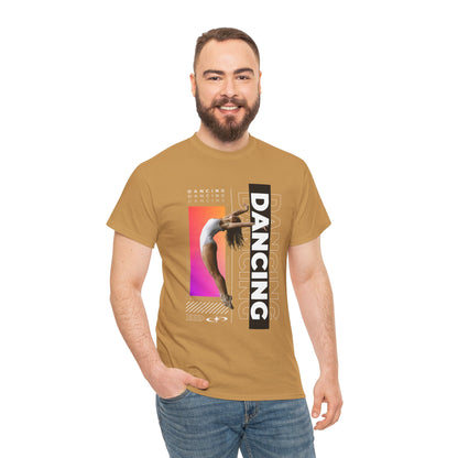 “Dancing” Streetwear-Inspired Female Dancer Unisex Heavy Cotton Tee – Urban Dance Graphic T-Shirt for Performers and Dance Lovers