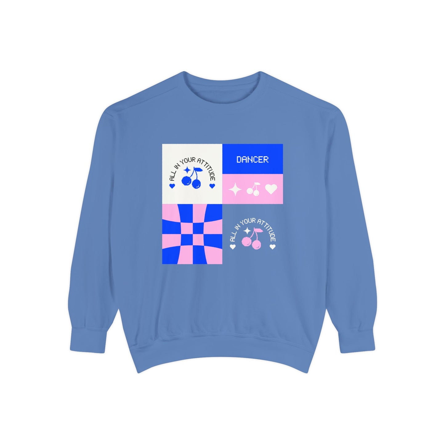 "Dancer – All in Your Attitude" Unisex Lightweight Crewneck Sweatshirt – Retro-Inspired Dance Graphic Pullover for Confident Movers & Performers