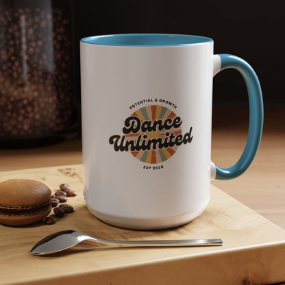 "Dance Unlimited – Potential & Growth" Accent Coffee Mug – Retro-Inspired Ceramic Mug for Dancers and Creative Dreamers