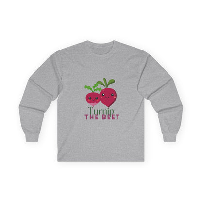"Turnip the Beet" Unisex Long Sleeve Tee – Funny Dance Pun Shirt with Cute Pepper Graphic for Dancers & Veggie Lovers