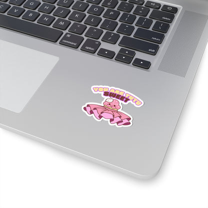 "You Are Tutu Sweet" Kiss-Cut Sticker – Kawaii Cupcake in a Tutu Graphic – Cute Dance-Themed Vinyl Sticker for Laptops, Journals & Water Bottles