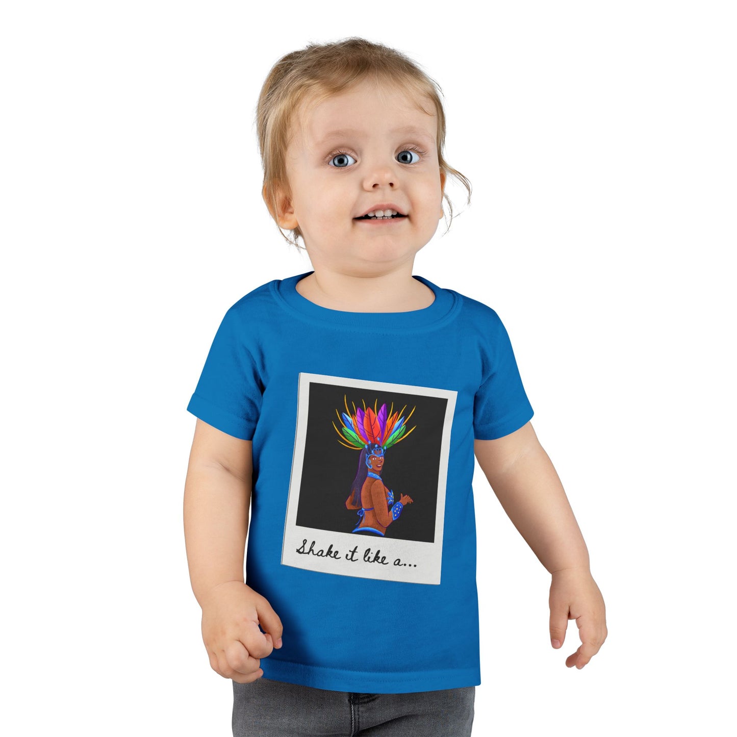 "Shake It Like a..." Toddler Dance T-Shirt – Carnival-Inspired Samba Dancer Graphic Short Sleeve Tee for Kids