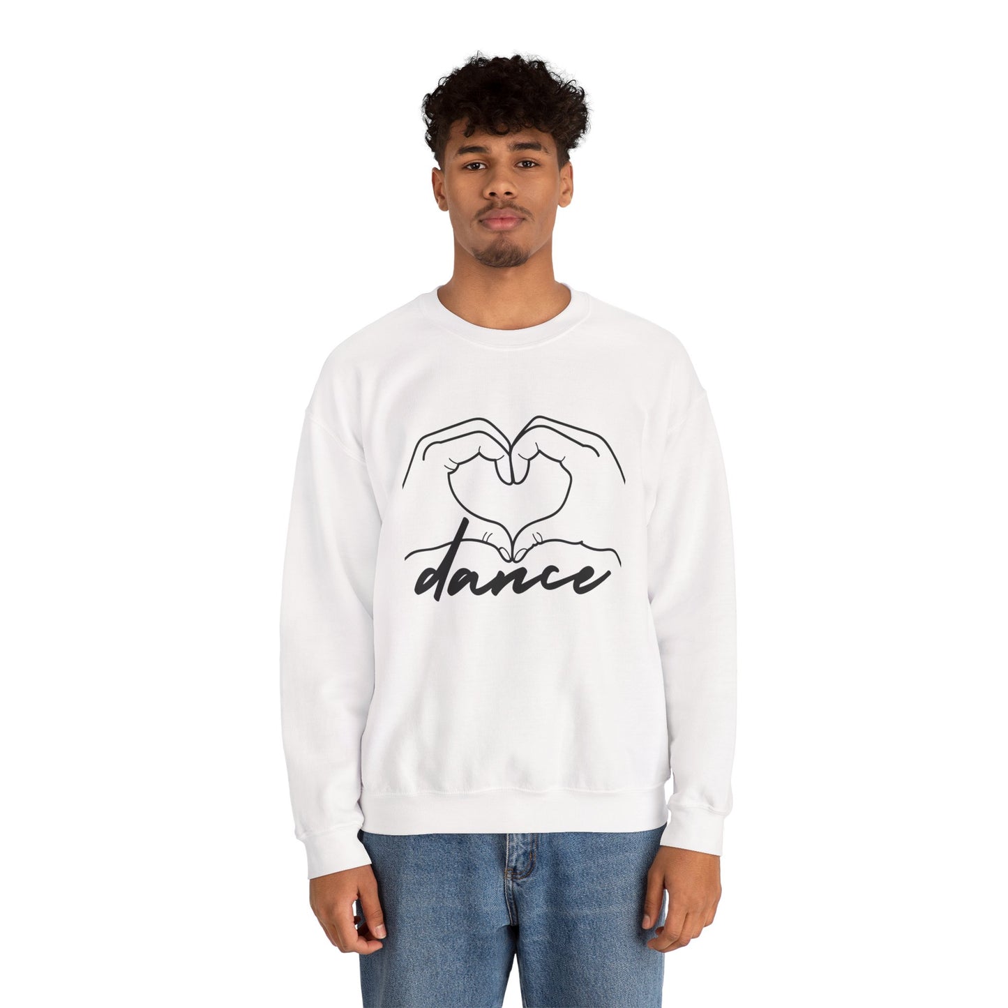 Dance Heart Hands Unisex Crewneck Sweatshirt – Hand Heart Graphic Dance Lover Pullover
