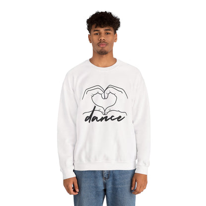 Dance Heart Hands Unisex Crewneck Sweatshirt – Hand Heart Graphic Dance Lover Pullover