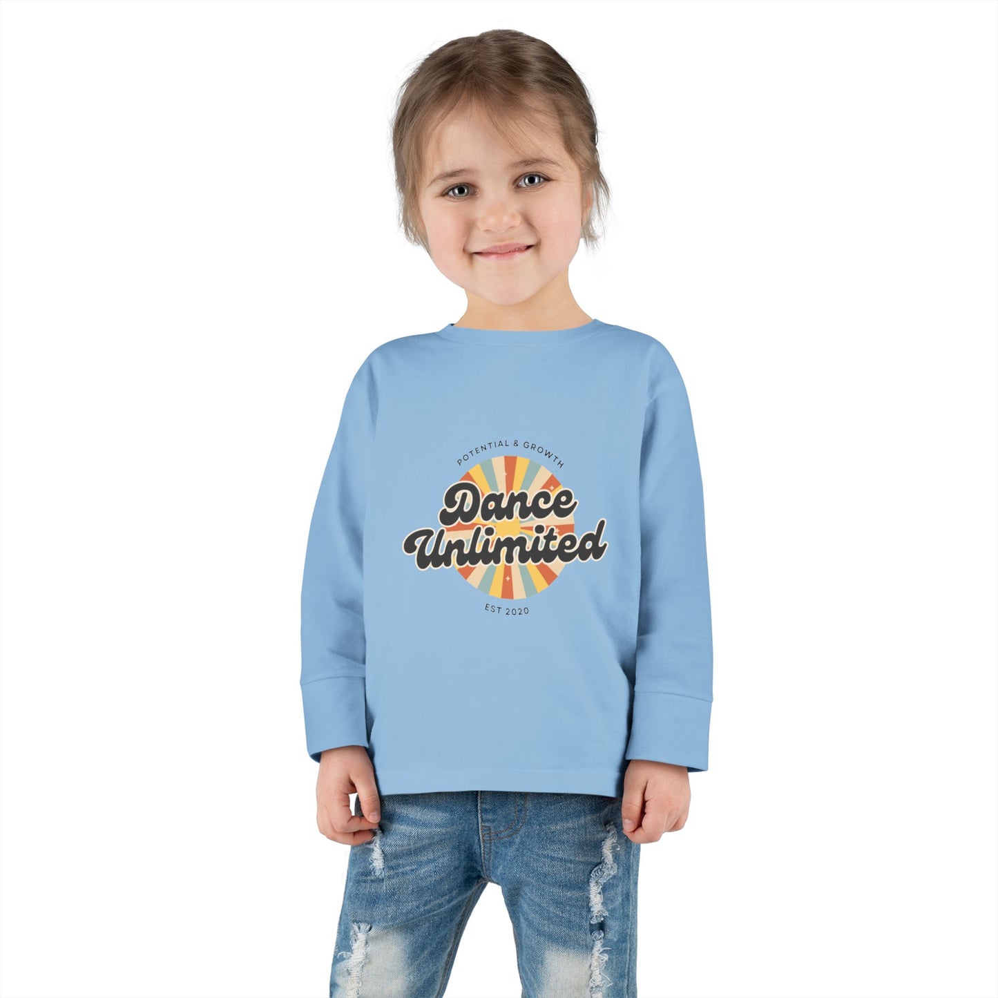 "Dance Unlimited – Potential & Growth" Toddler Dance T-Shirt – Retro Long Sleeve Tee for Kids