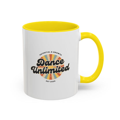 "Dance Unlimited – Potential & Growth" Accent Coffee Mug – Retro-Inspired Ceramic Mug for Dancers and Creative Dreamers