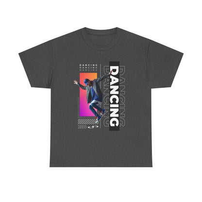“Dancing” Streetwear-Inspired Male Dancer Unisex Heavy Cotton Tee – Urban Dance Graphic T-Shirt for Performers and Dance Lovers