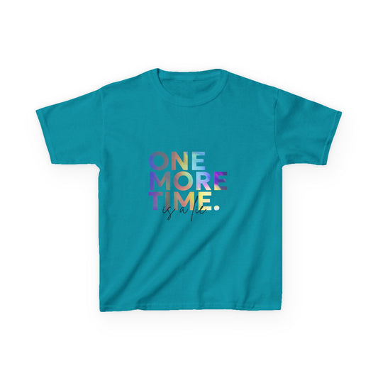 “One More Time is a Lie” Colorful Dancer Shirt – Funny Dance Practice Saying T-Shirt for Kids - Youth Dance Graphic Tee