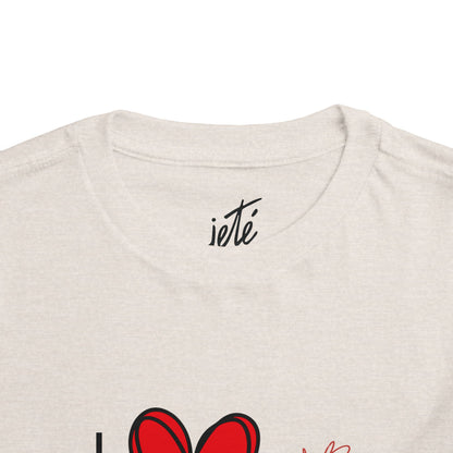 "I Love Dance" Toddler Short Sleeve Tee – Hand-Drawn Heart & Note Graphic Dance Lover T-Shirt