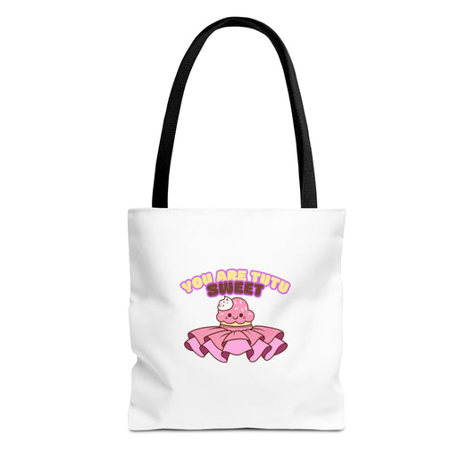 "You Are Tutu Sweet" Kawaii Cupcake Dance Tote Bag – Cute Canvas Bag for Dancers, Dance Moms & Ballet Lovers | Dance Gift Idea