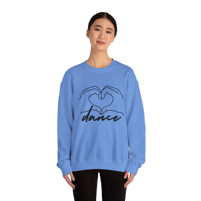 Dance Heart Hands Unisex Crewneck Sweatshirt – Hand Heart Graphic Dance Lover Pullover