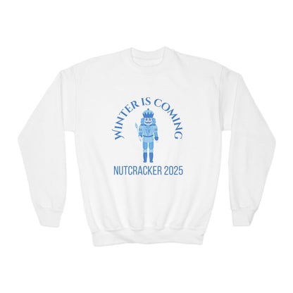 “Winter Is Coming Nutcracker 2025” Sweatshirt – YOUTH Crewneck | Holiday Dance Sweatshirt for Ballet Dancers