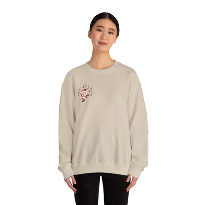 “5-eee and a 6-eee and a Ho, Ho, Ho”  ADULT SWEATSHIRT Unisex Heavy Blend Crewneck with Playful Dancing Santa Front & Back – Festive Christmas Dance Sweatshirt for Dancers & Studios