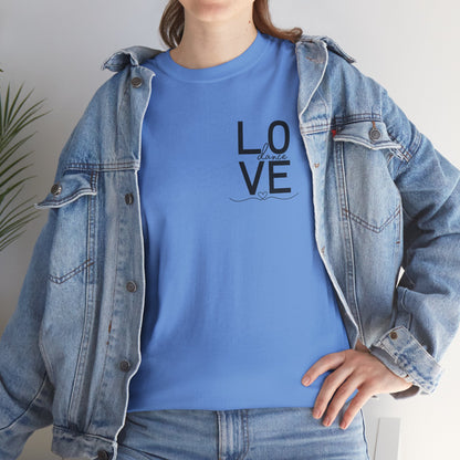 "LOVE Dance" Unisex Heavy Cotton Tee – Script Letter Graphic Dance Lover T-Shirt