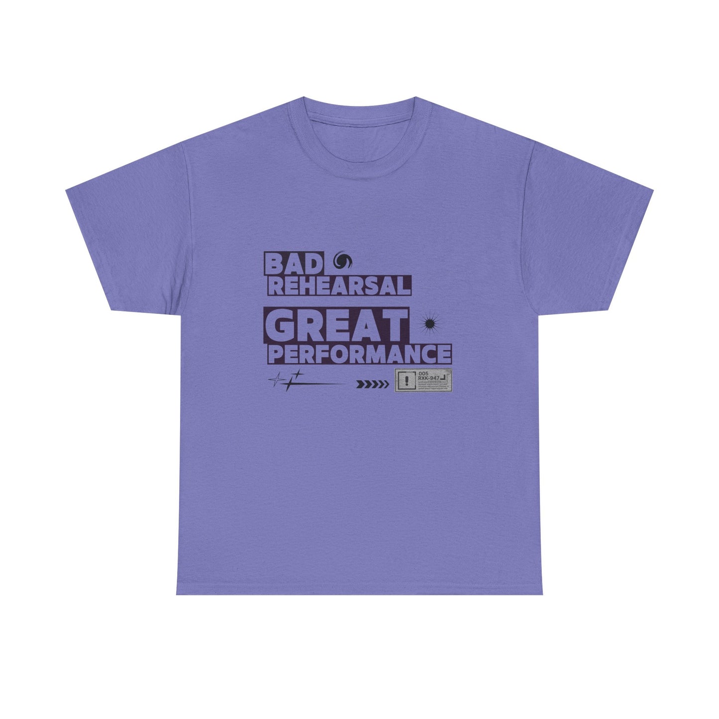 "Bad Rehearsal, Great Performance" Dance Quote Tee – Unisex Heavy Cotton T-Shirt with Streetwear-Inspired Graphic for Dancers