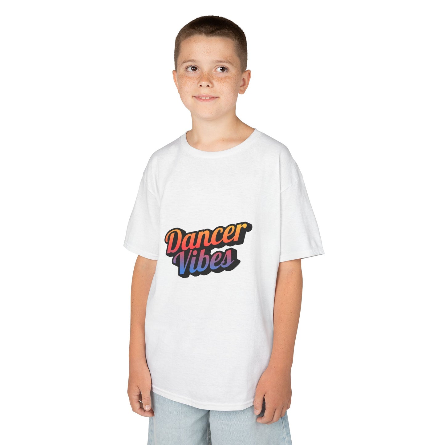 “Dancer Vibes” Colorful Graphic Tee for Kids | Dance-Themed Short Sleeve Shirt - Youth Dance T-Shirt