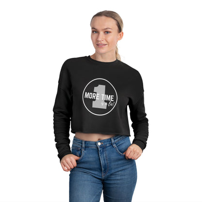 "One More Time is a Lie" Women’s Cropped Dance Sweatshirt – Bold Emblem Graphic | Funny Rehearsal Quote Apparel for Dancers & Performers