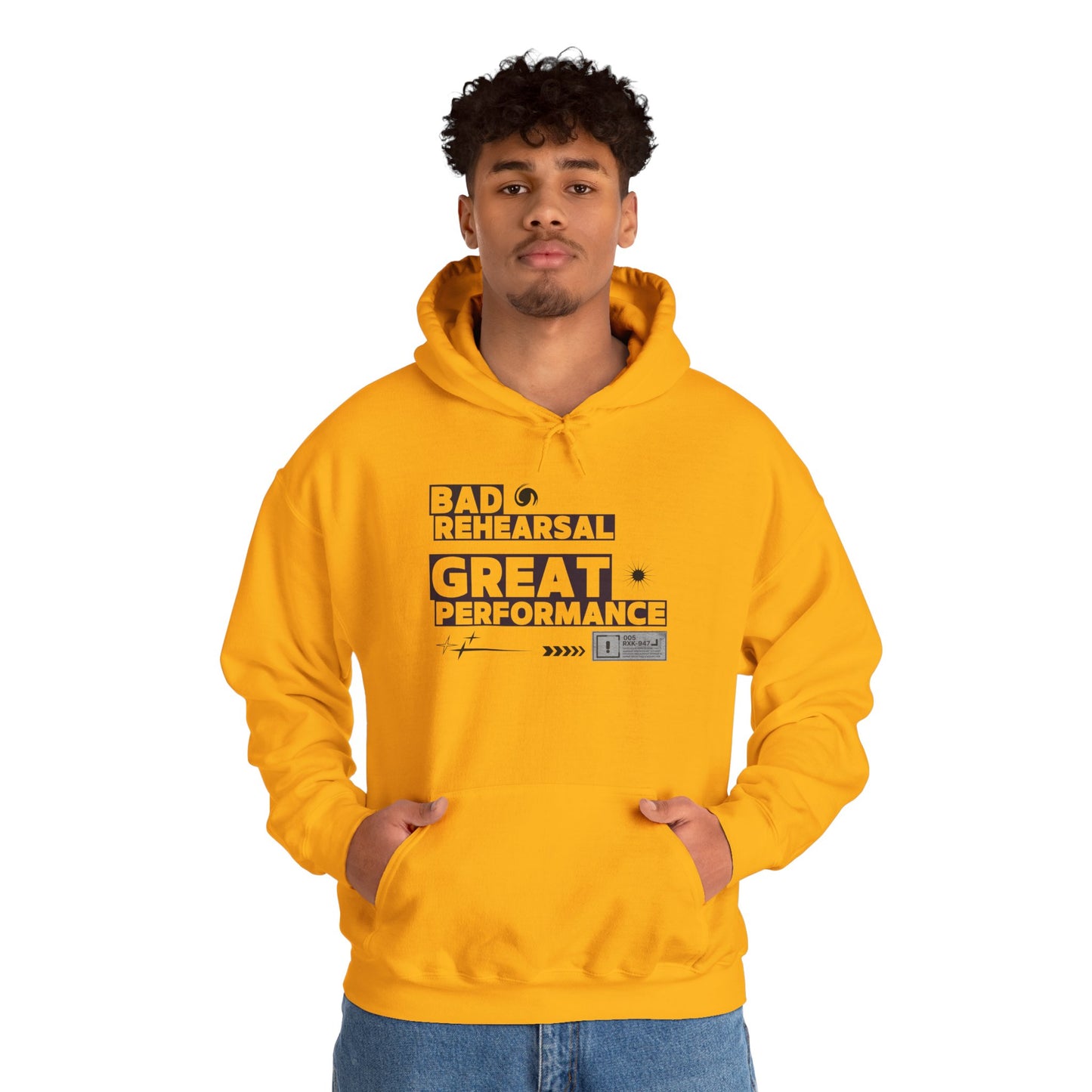 "Bad Rehearsal, Great Performance" Dance Hoodie – Unisex Heavy Blend™ Hooded Sweatshirt with Streetwear-Inspired Graphic for Performers