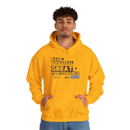 "Bad Rehearsal, Great Performance" Dance Hoodie – Unisex Heavy Blend™ Hooded Sweatshirt with Streetwear-Inspired Graphic for Performers