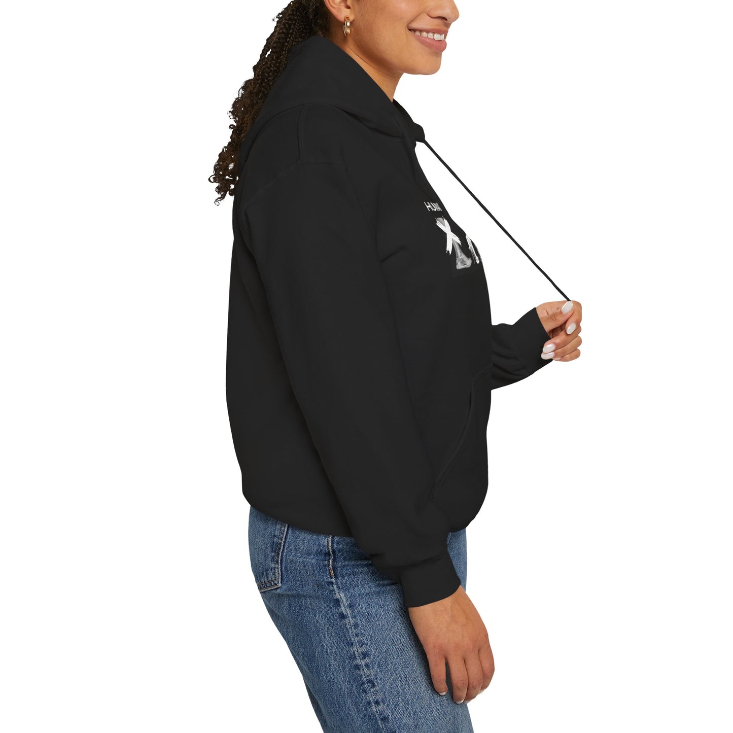 "Human or Dancer" Unisex Hoodie – Ballet-Themed Hoodie for Teens and Adults with X-Ray Foot Graphic and Personalized Sleeve Option