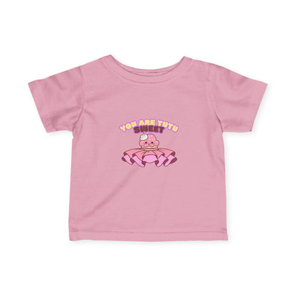 "You Are Tutu Sweet" Kawaii Cupcake Infant Fine Jersey Tee – Cute Baby Dance T-Shirt with Adorable Tutu Dessert Graphic