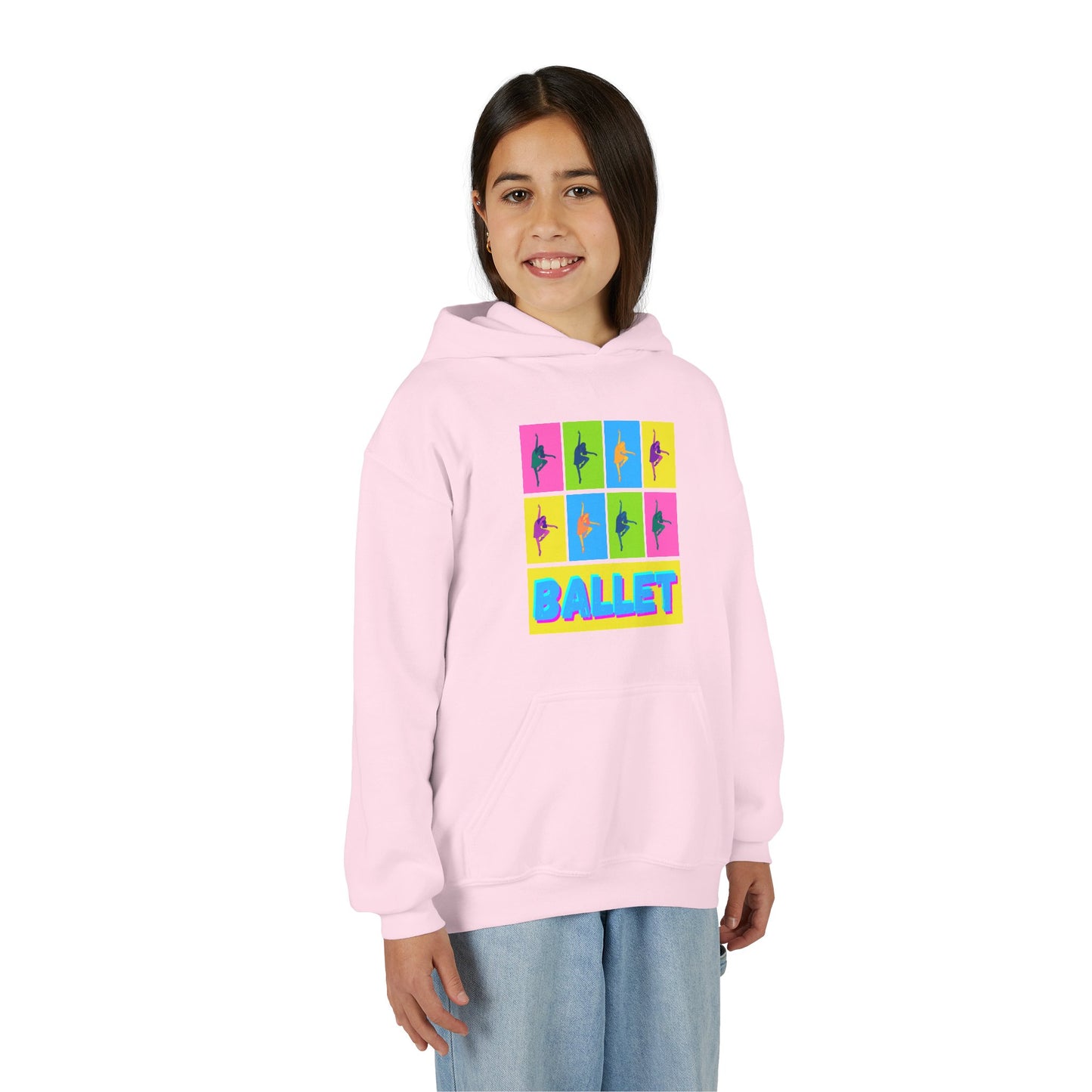 “Ballet” Pop Art Inspired Design with Ballet Dancer Graphics | Streetwear Ballet Hoodie for Kids & Young Dance Enthusiasts | Unisex Youth Hoodie