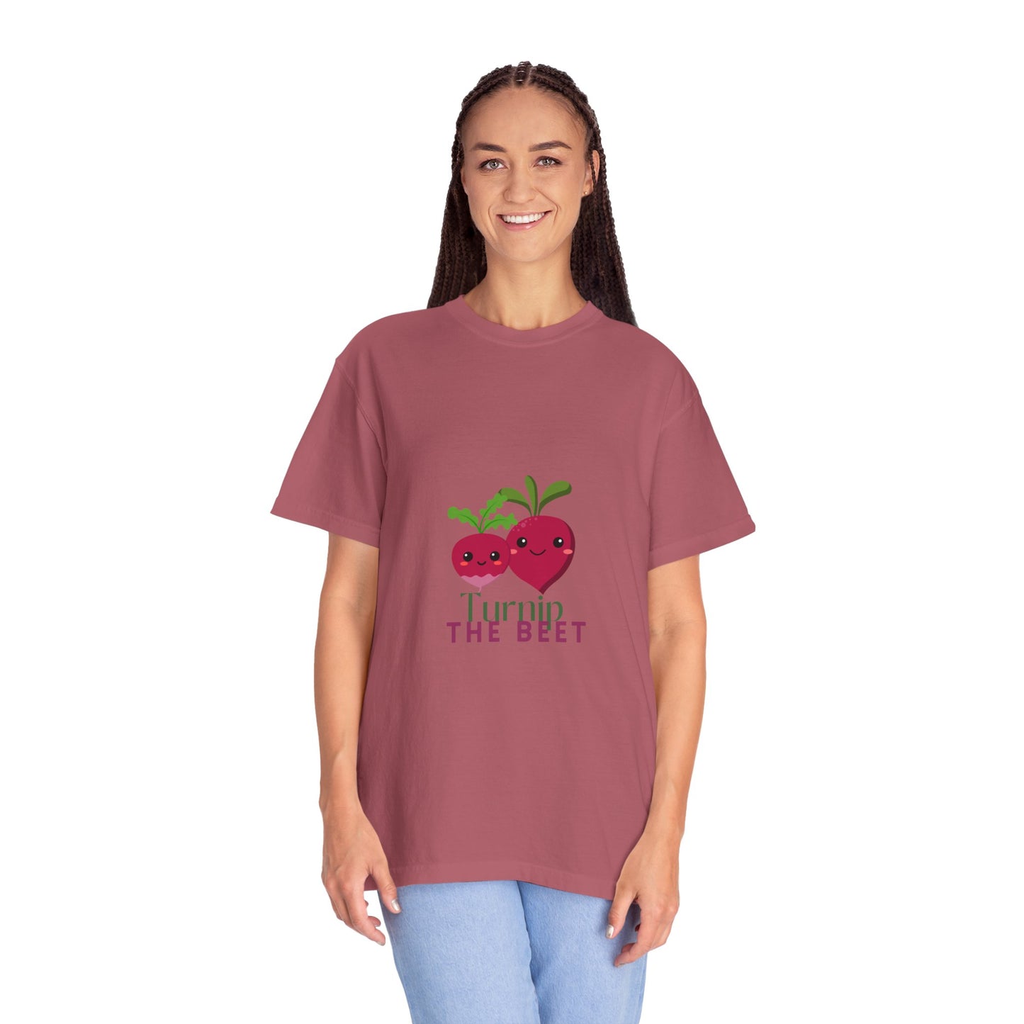 "Turnip the Beet" Unisex Garment-Dyed T-Shirt – Cute Veggie Dance Pun Graphic Tee – Funny Foodie Shirt for Dancers & Music Lovers