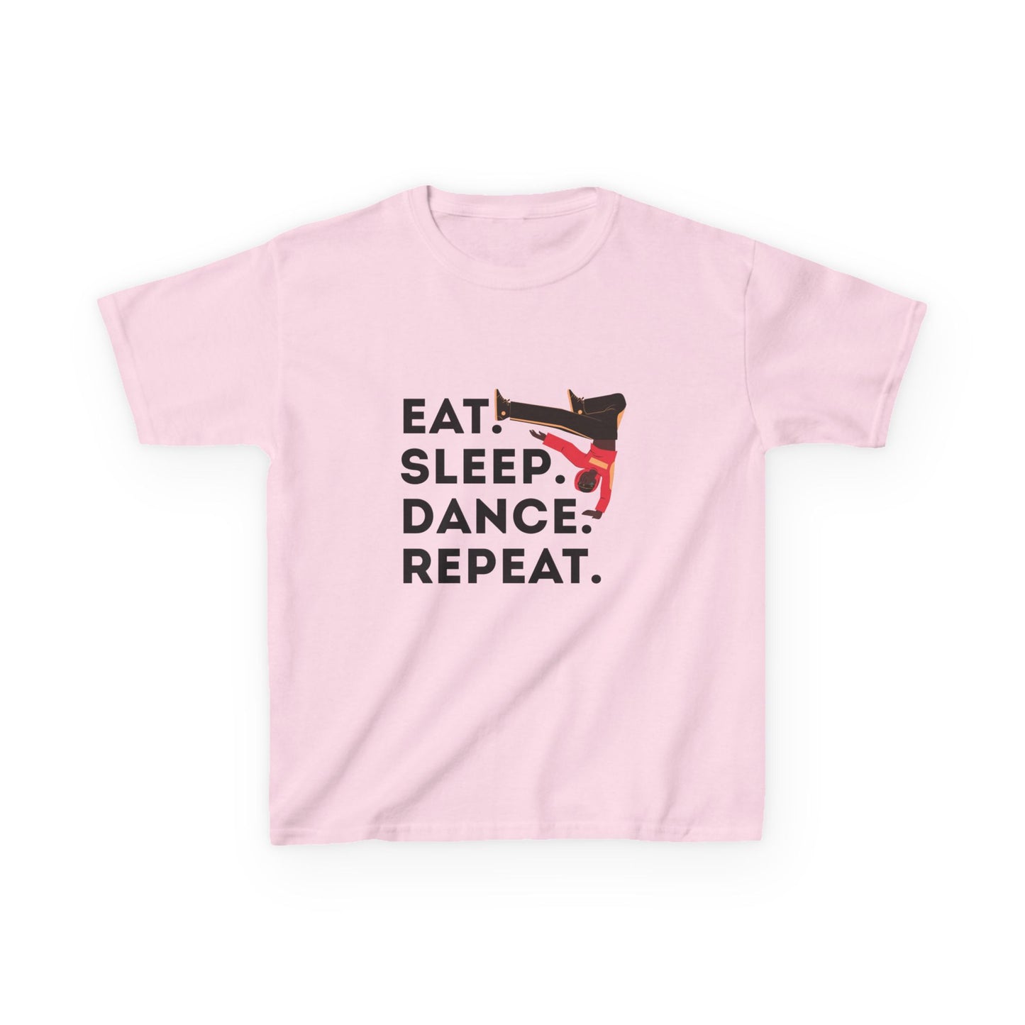 "Eat Sleep Dance Repeat" Youth Short Sleeve Tee – Bold B-Boy Graphic Hip-Hop Dance Shirt for Kids and Young Performers