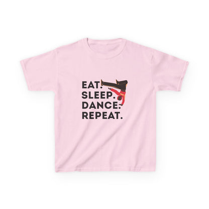 "Eat Sleep Dance Repeat" Youth Short Sleeve Tee – Bold B-Boy Graphic Hip-Hop Dance Shirt for Kids and Young Performers