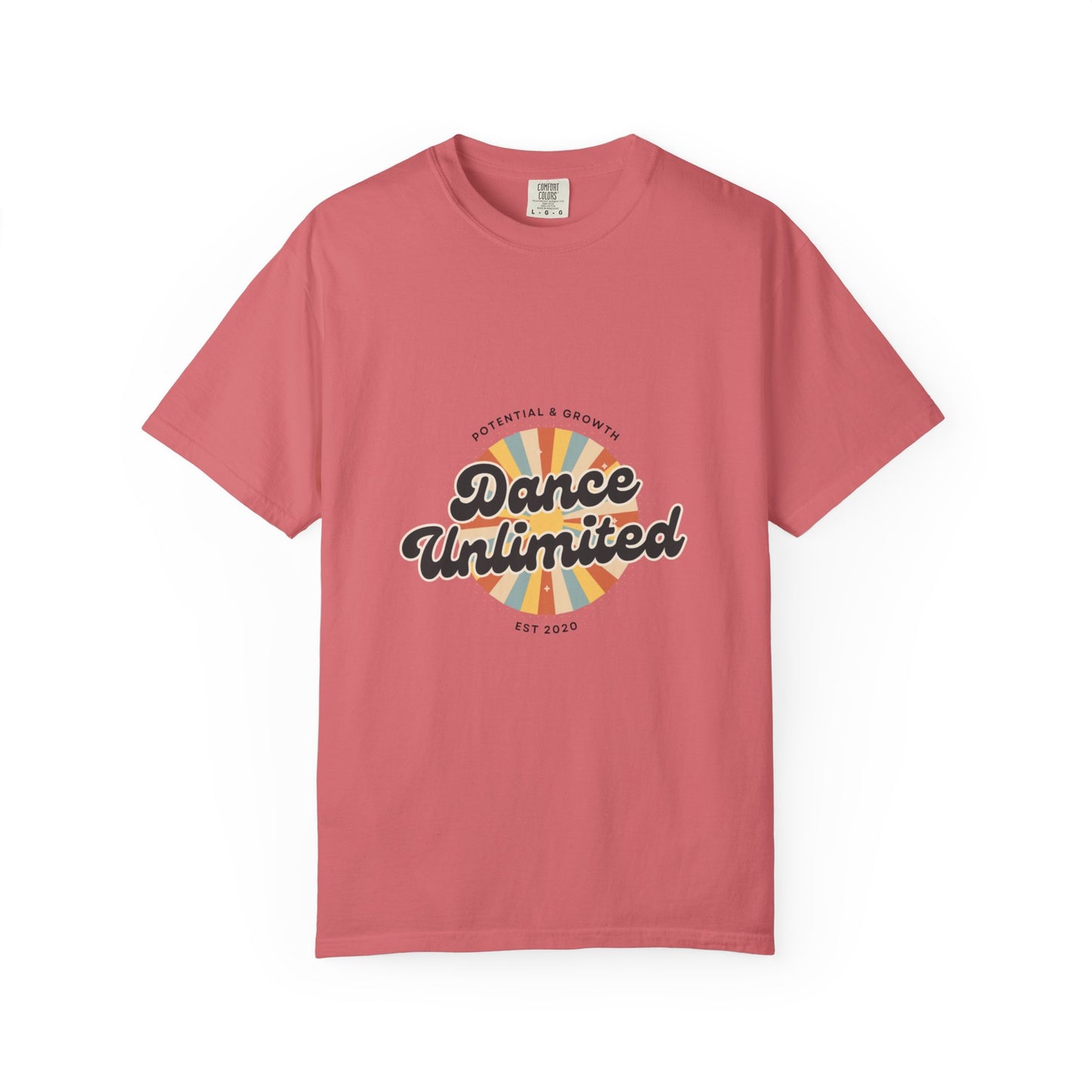 "Dance Unlimited, Potential & Growth" Unisex Garment-Dyed T-Shirt – Retro-Inspired Dance Motivation Graphic Tee – Inspirational Shirt for Dancers"