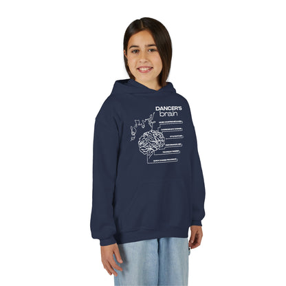 “Dancer’s Brain” Unisex Youth Hoodie with Funny Dance Brain Graphic – Personalized Dance Hoodie for Kids & Teens, Custom Name or Studio Option