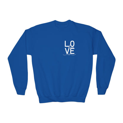 "LOVE Dance" Youth Crewneck Sweatshirt – Script Letter Graphic Dance Lover Pullover