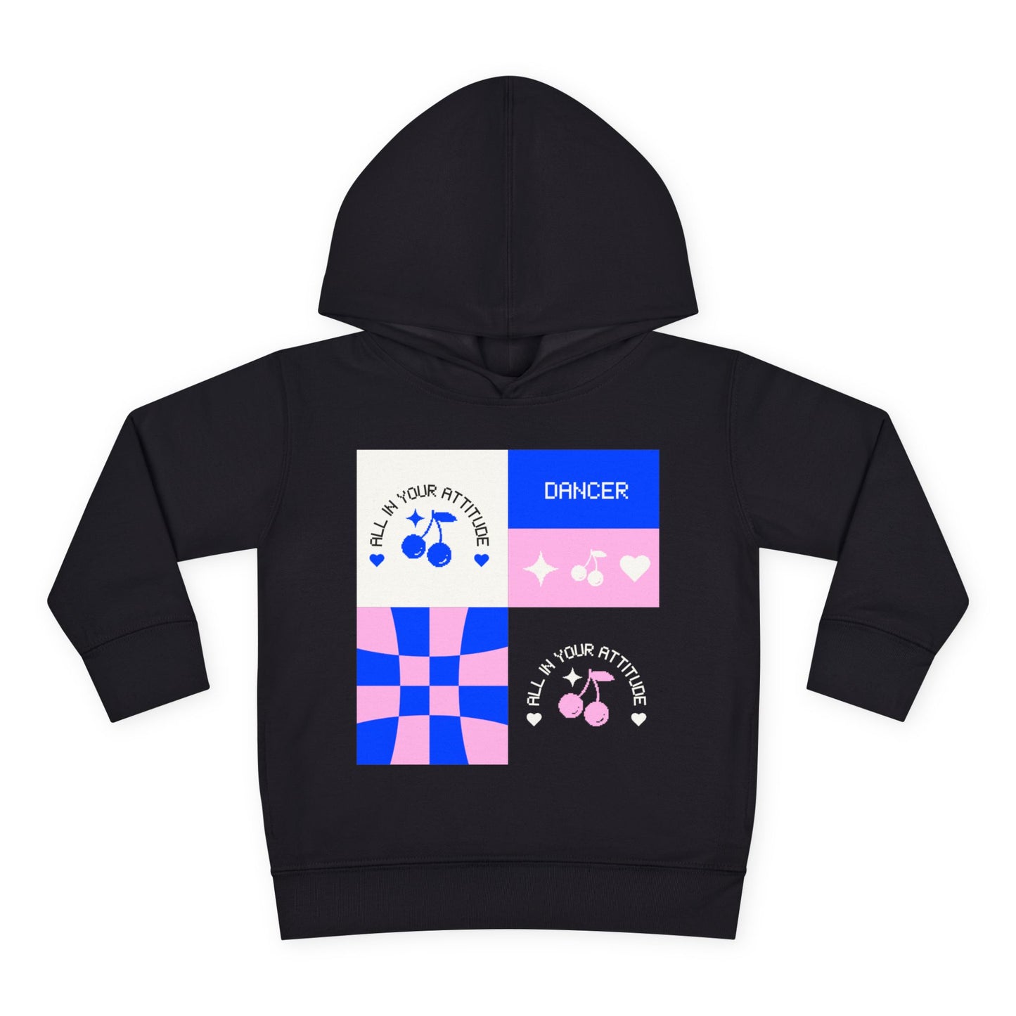 "Dancer – All in Your Attitude" Toddler Pullover Hoodie – Retro Dance Graphic Fleece Sweatshirt for Kids