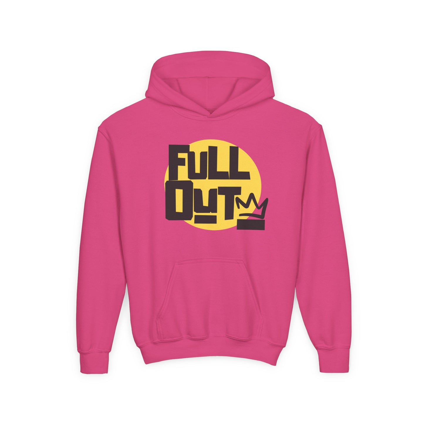 "Full Out" Youth Hooded Sweatshirt – Bold Streetwear-Inspired Dance Graphic Hoodie for Kids and Teens