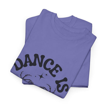“Dance Is in My Bones” Halloween Dance T-Shirt with Cute Skeleton Heart Graphic - Unisex Heavy Cotton Tee