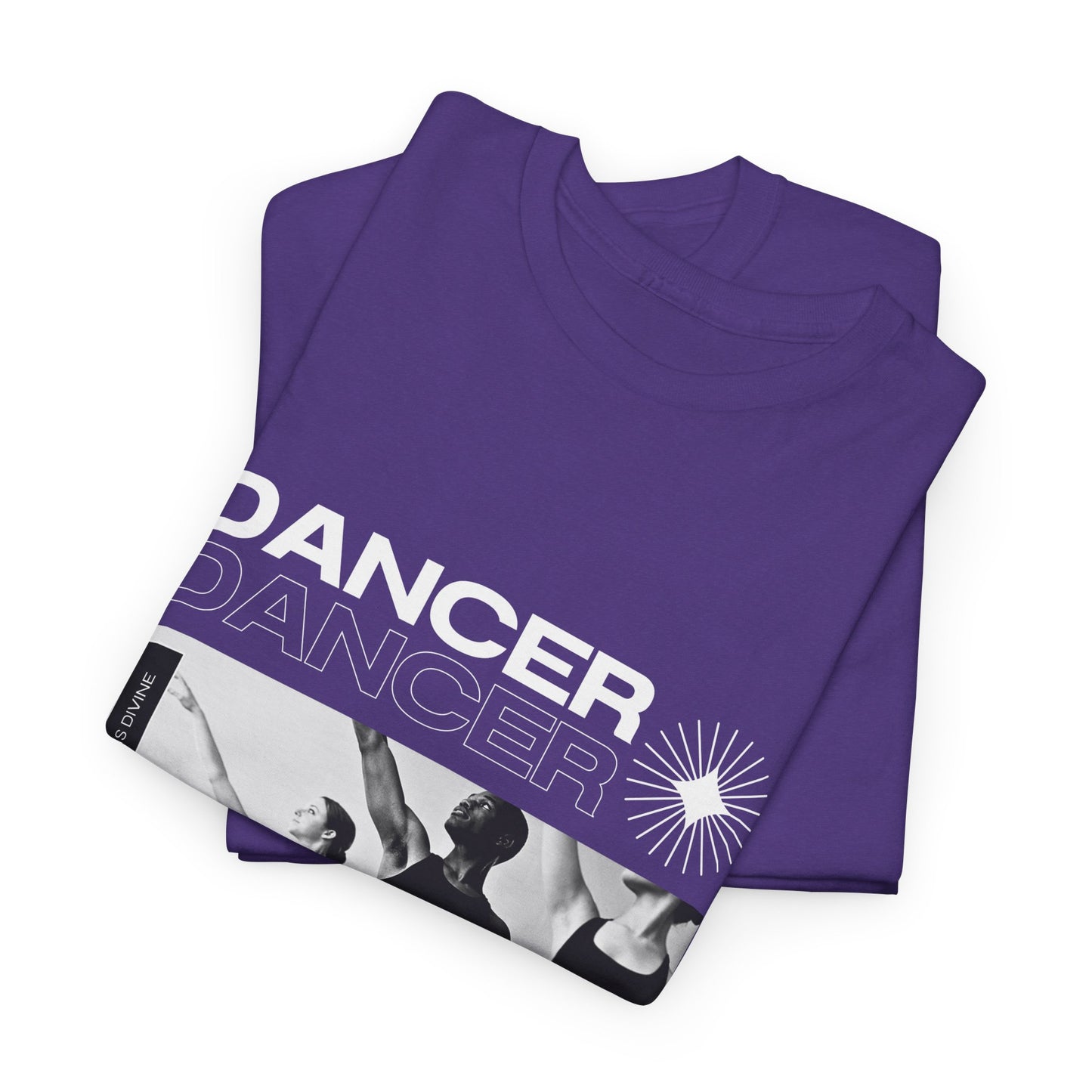 "Dancer" with ballet dancers at the Barre - Unisex Heavy Cotton Tee | Streetwear-Inspired Ballet Training Graphic T-Shirt for Dance Lovers