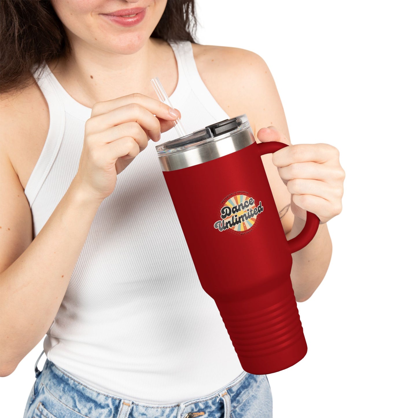 "Dance Unlimited, Potential & Growth" Retro 40oz Insulated Travel Mug – Motivational Dance Tumbler for Growth, Potential & Everyday Inspiration