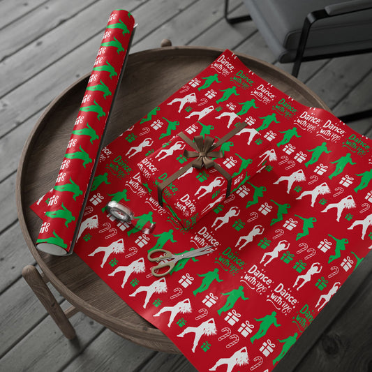 “Dance with Me” Christmas Wrapping Paper – Festive Holiday Gift Wrap with Colorful Dancers & Ballet-Themed Design, Perfect for Dance Lovers and Studios