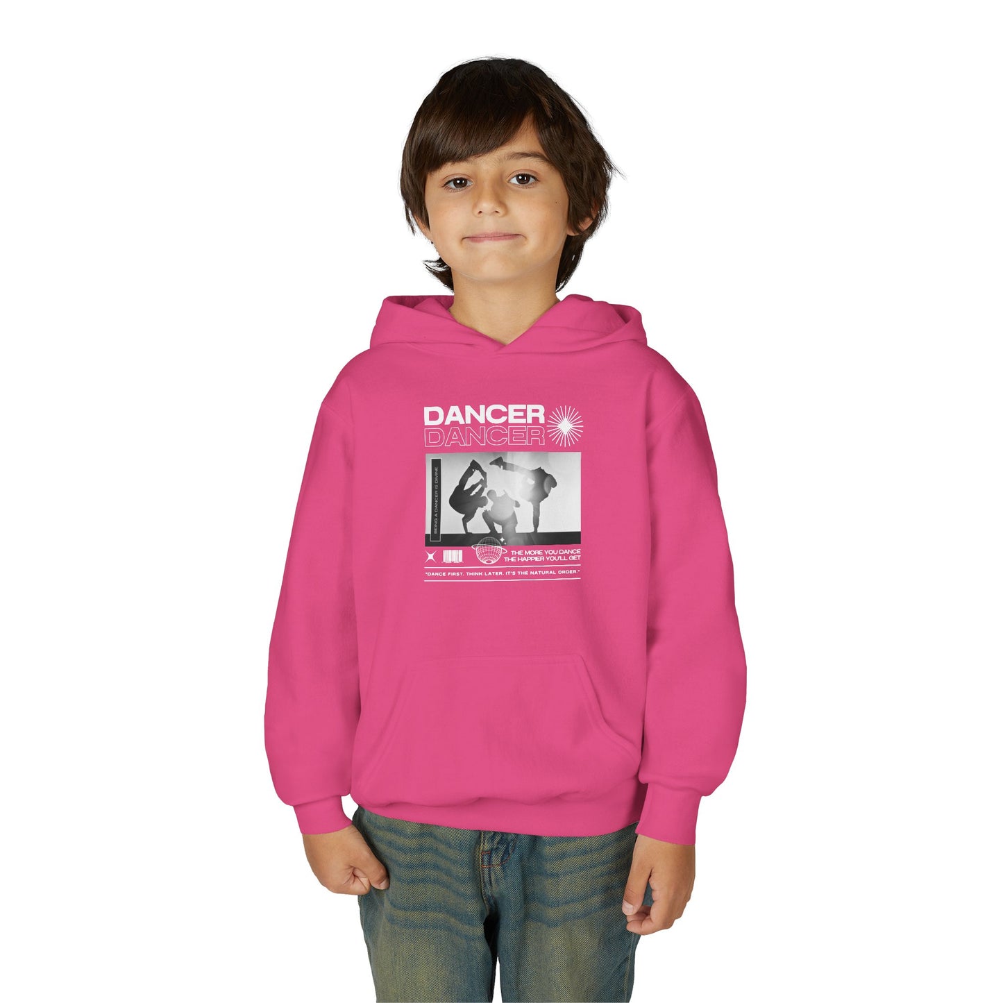 “Dancer” Breakdancer Streetwear Graphic | Unisex Youth Hoodie – Hip-Hop Dance Hoodie for Kids & Young Performers