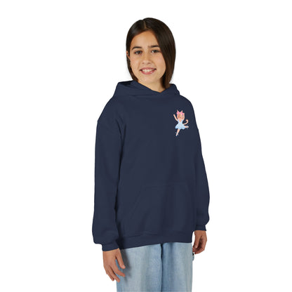 “Every Meow & Then I Dance” Adorable Dancing Cat Graphic | Cute Cat Dance Hoodie for Kids & Young Ballet Enthusiasts - Unisex Youth Hoodie