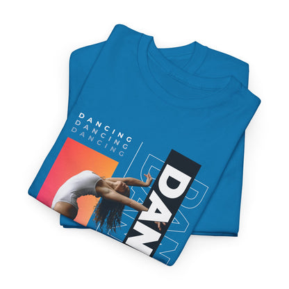 “Dancing” Streetwear-Inspired Female Dancer Unisex Heavy Cotton Tee – Urban Dance Graphic T-Shirt for Performers and Dance Lovers