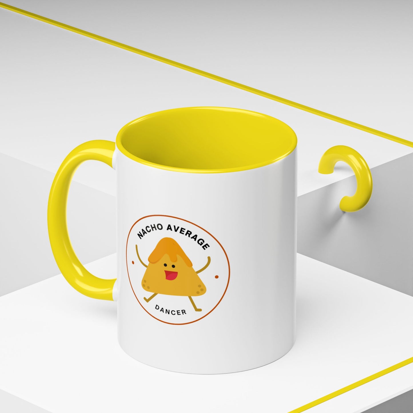 "Nacho Average Dancer" Accent Coffee Mug – Funny Dance Pun Ceramic Mug with Nacho Graphic for Dancers