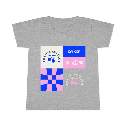 "Dancer – All in Your Attitude" Toddler Dance T-Shirt – Retro Graphic Short Sleeve Tee for Kids
