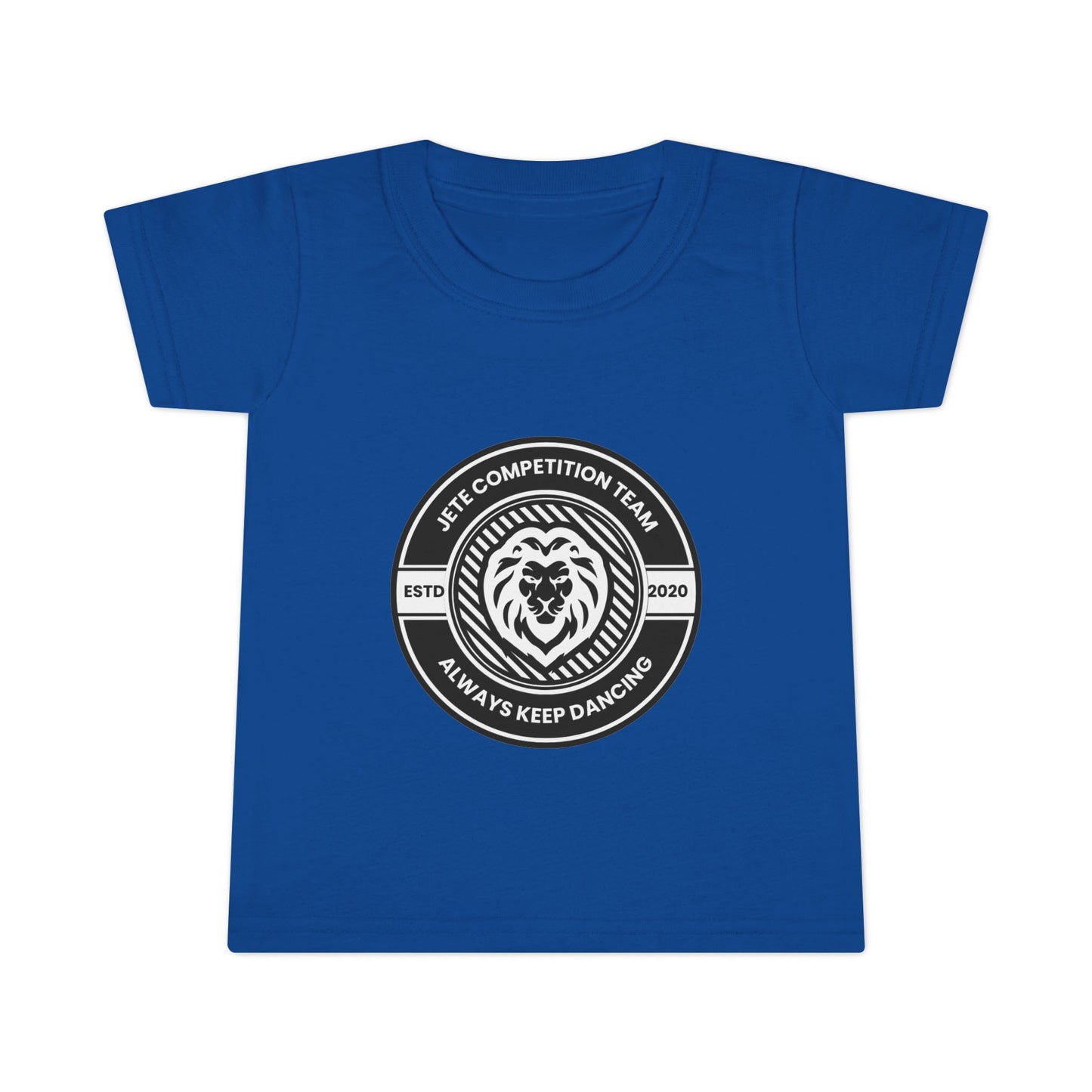 "Jeté Competition Team – Always Keep Dancing" Toddler Dance T-Shirt – Collegiate-Inspired Emblem Graphic Short Sleeve Tee for Kids