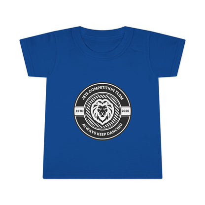 "Jeté Competition Team – Always Keep Dancing" Toddler Dance T-Shirt – Collegiate-Inspired Emblem Graphic Short Sleeve Tee for Kids