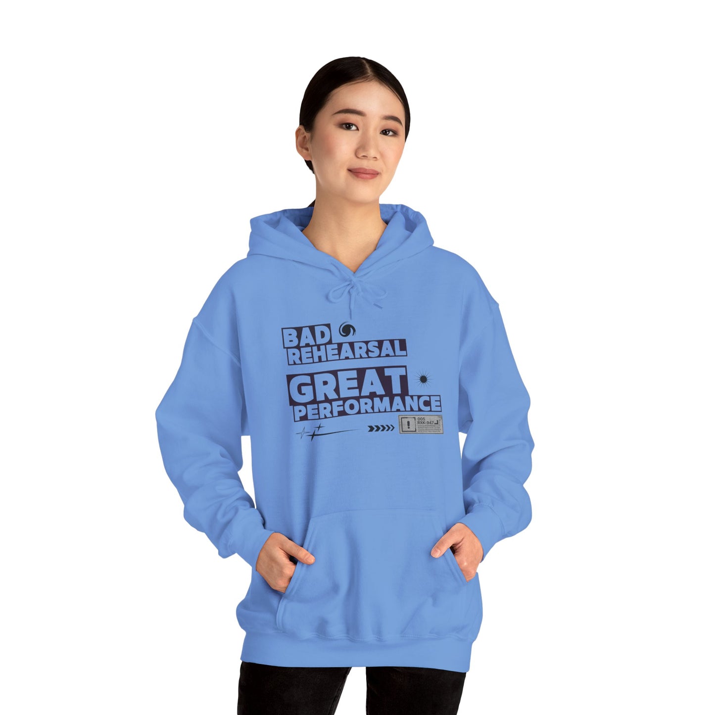 "Bad Rehearsal, Great Performance" Dance Hoodie – Unisex Heavy Blend™ Hooded Sweatshirt with Streetwear-Inspired Graphic for Performers