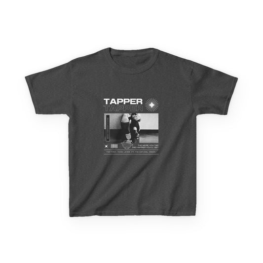 “Tapper” Youth Short Sleeve Tee – Streetwear-Inspired Tap Dance T-Shirt with Tap Shoes Graphic