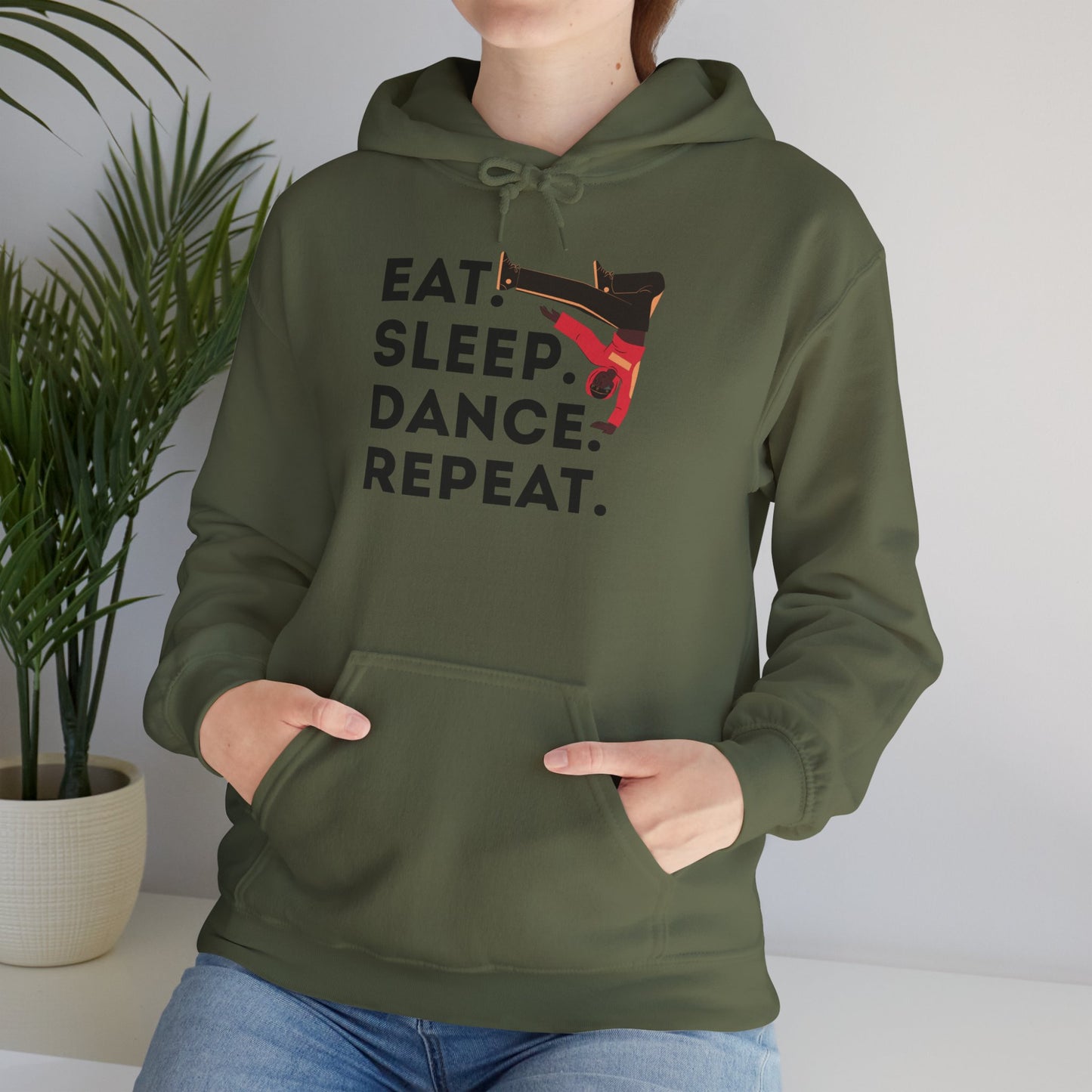 "Eat Sleep Dance Repeat" Unisex Dance Hoodie – Bold B-Boy Streetwear Sweatshirt