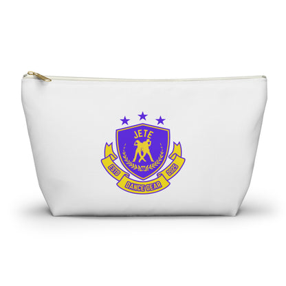 “Jeté Dance Gear" Makeup Bag – Colorful Collegiate-Inspired Dance Graphic – Stylish Zipper Pouch for Cosmetics, Accessories & Team Essentials